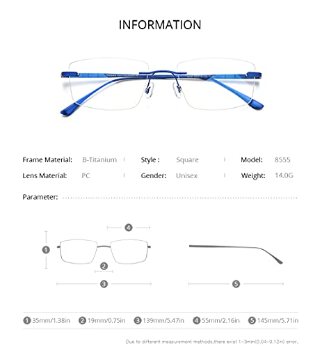 FONEX Titanium Glasses Frame for MenSquare Eyewear Full Optical Eyeglasses F85641 8555 Silver - Image 3