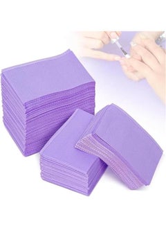 Durku 125Pcs Disposable Nail Art Table Mat, Waterproof Nail Tips Art Table Towels Mat, Nail Art Mat Paper Sheet, Nail Tips Art Waterproof Pad for Salon (Purple)