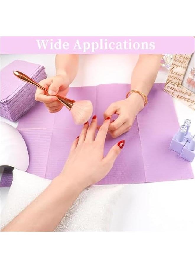HOOKOR - Durku 125Pcs Disposable Nail Art Table Mat, Waterproof Nail Tips Art Table Towels Mat, Nail Art Mat Paper Sheet, Nail Tips Art Waterproof Pad for Salon (Purple) - Image 1