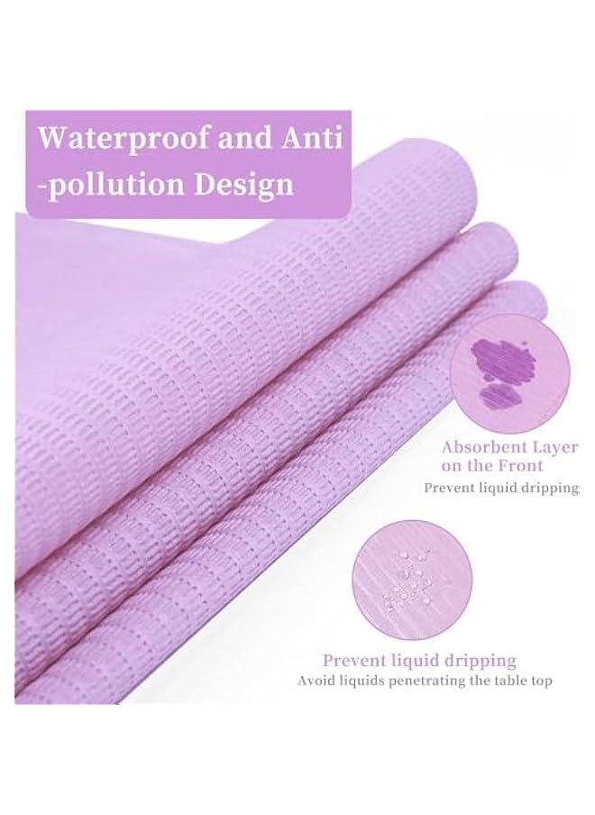 HOOKOR - Durku 125Pcs Disposable Nail Art Table Mat, Waterproof Nail Tips Art Table Towels Mat, Nail Art Mat Paper Sheet, Nail Tips Art Waterproof Pad for Salon (Purple) - Image 1