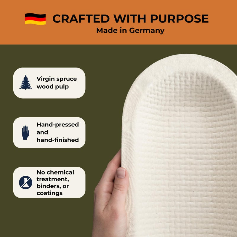 Bulka Large Oval 1kg Waffle Banneton Bread Proofing Basket Pressed Wood Pulp, Sourdough Proofing Basket â€“ Non-Stick Brotform Sourdough Bread Baking Supplies, Made in Germany. - Image 2
