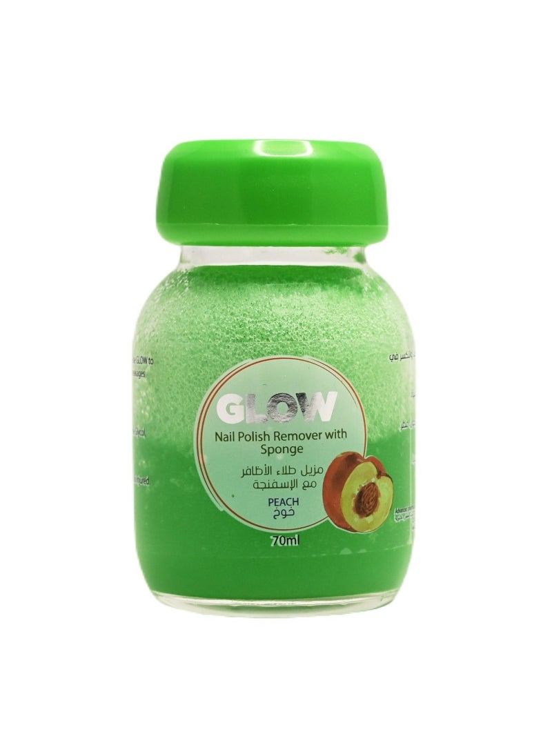 Glow - Nail Polish Remover With Sponge Peach Green 70 ml - Image 1