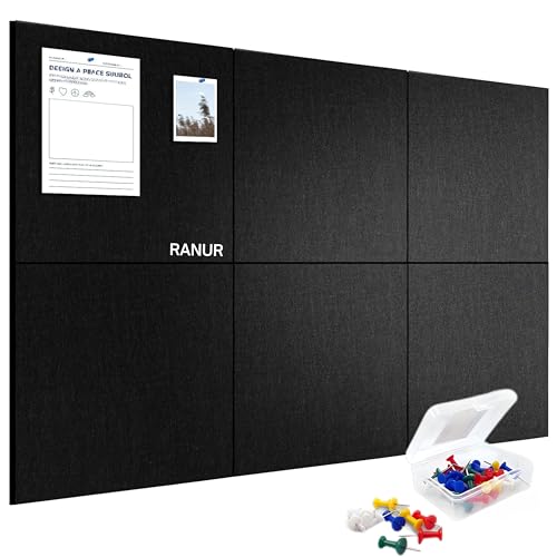 RANUR Self Adhesive Felt Bulletin Bar Strip, Reminder Board with 35pcs Drawing Pins, Lightweight to Do List Board for Wall Soft Board for Study Room, Photos, Schedules, Size 33 X 5 X 1.3 cms (Brown) - Image 1