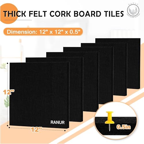 RANUR Self Adhesive Felt Bulletin Bar Strip, Reminder Board with 35pcs Drawing Pins, Lightweight to Do List Board for Wall Soft Board for Study Room, Photos, Schedules, Size 33 X 5 X 1.3 cms (Brown) - Image 5