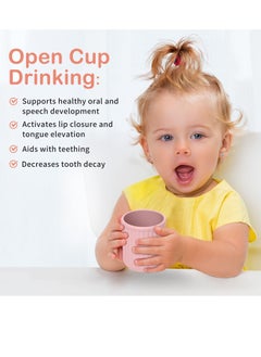 Excefore Toddler Cups Silicone Baby Cup - Mini Open Cup for Babies and Toddlers, Unbreakable Drinking Training Cup, BPA Free, 2 Pack, 6 Months+  - Image 2