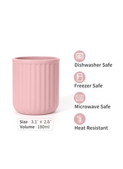 Excefore Toddler Cups Silicone Baby Cup - Mini Open Cup for Babies and Toddlers, Unbreakable Drinking Training Cup, BPA Free, 2 Pack, 6 Months+  - Image 4