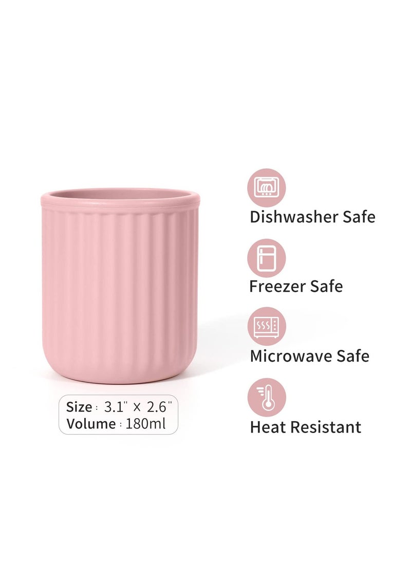 Excefore - Toddler Cups Silicone Baby Cup - Mini Open Cup for Babies and Toddlers, Unbreakable Drinking Training Cup, BPA Free, 2 Pack, 6 Months+ - Image 1