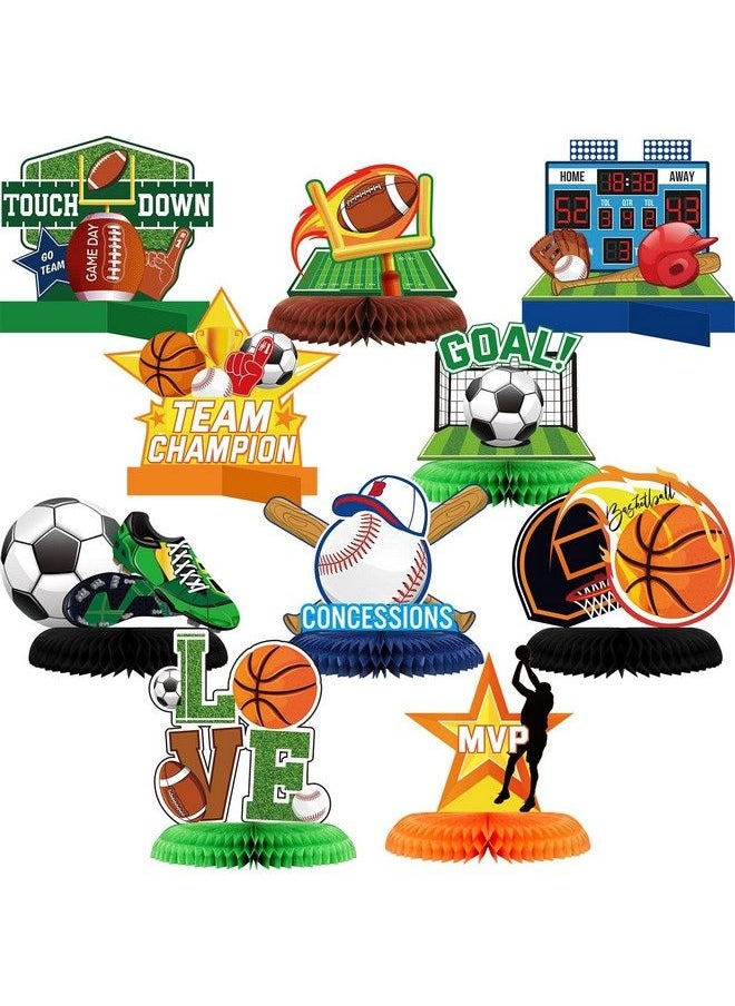 Leinuosen 10 Pcs Sports Themed Birthday Party Supplies Soccer Baseball Basketball Party Decorations Sports Party Decorations Football Table Decorations Sports Centerpieces For Kids Birthday Party Supplies  - Image 2