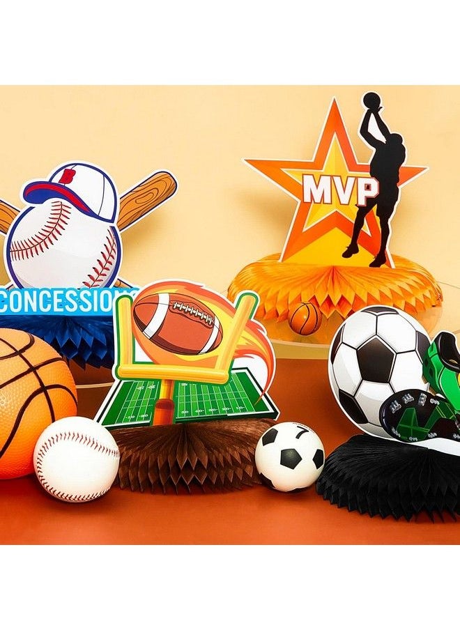 Leinuosen 10 Pcs Sports Themed Birthday Party Supplies Soccer Baseball Basketball Party Decorations Sports Party Decorations Football Table Decorations Sports Centerpieces For Kids Birthday Party Supplies  - Image 5