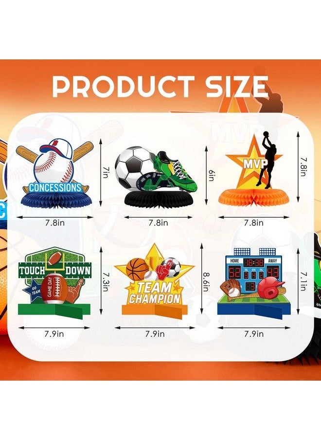 Leinuosen 10 Pcs Sports Themed Birthday Party Supplies Soccer Baseball Basketball Party Decorations Sports Party Decorations Football Table Decorations Sports Centerpieces For Kids Birthday Party Supplies  - Image 3