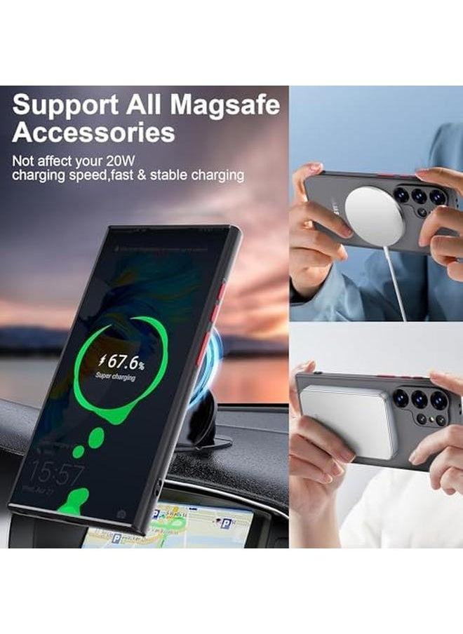 erorex Case For Samsung Galaxy S24 Ultra With Military Grade Drop Protection Magnetic Case Compatible With Mag Safe Anty Slip Grip Gorgeous Protective Camera Bezel S24 Ultra Translucent Matte Case  - Image 4