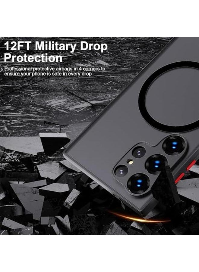 erorex Case For Samsung Galaxy S24 Ultra With Military Grade Drop Protection Magnetic Case Compatible With Mag Safe Anty Slip Grip Gorgeous Protective Camera Bezel S24 Ultra Translucent Matte Case  - Image 2