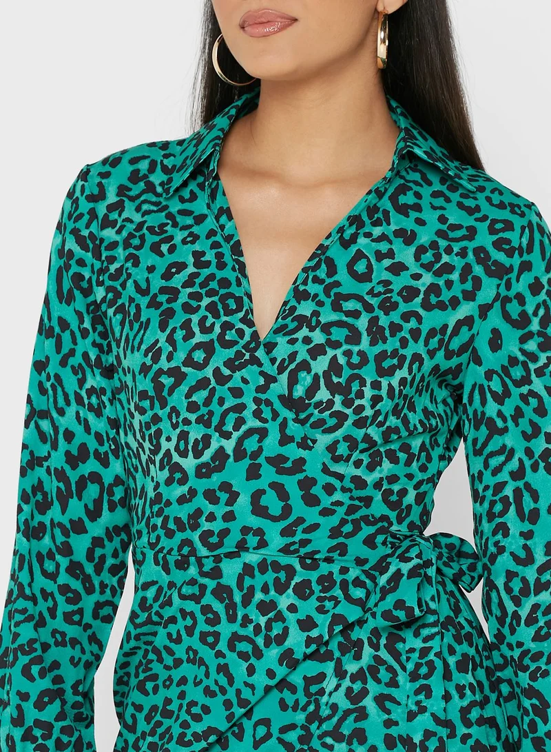boohoo Animal Print Midi Dress