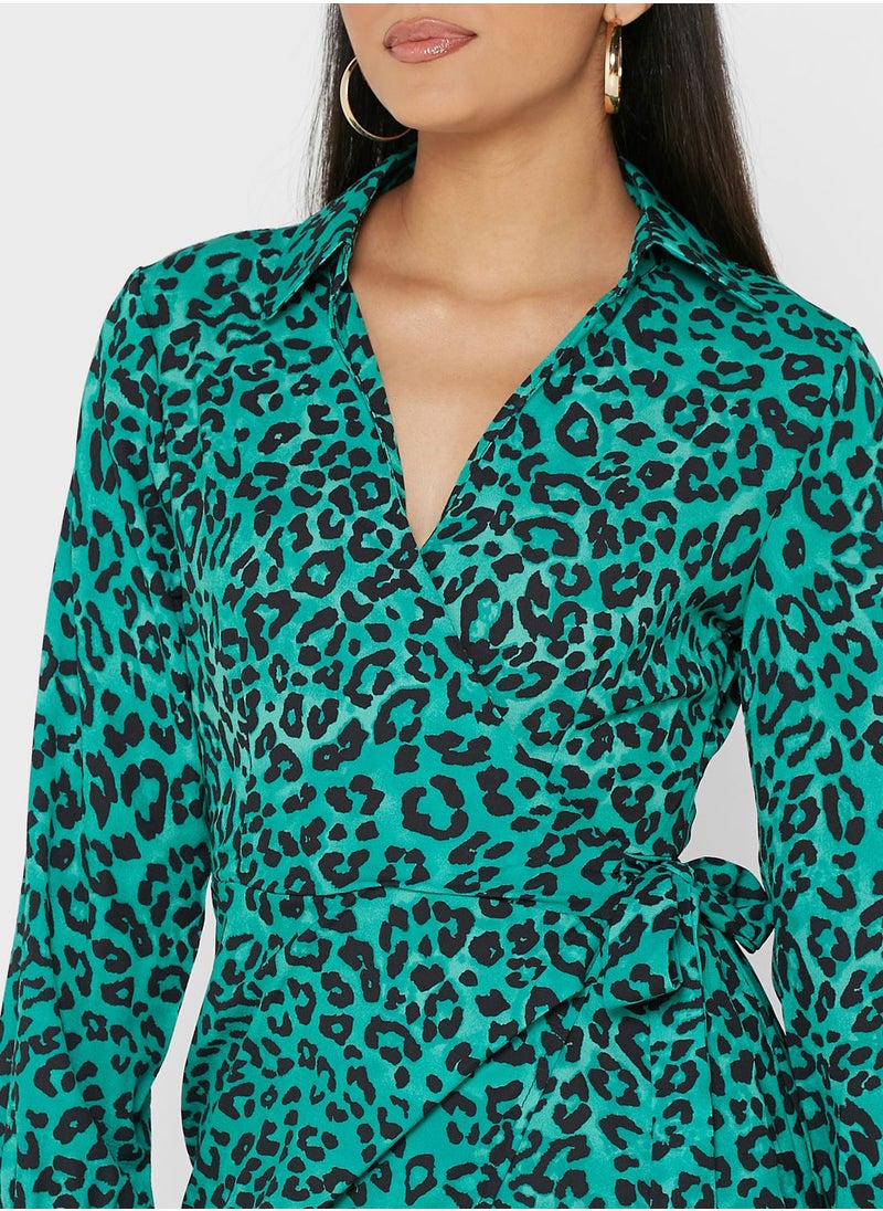 boohoo Slit Hem Printed Dress  - Image 3
