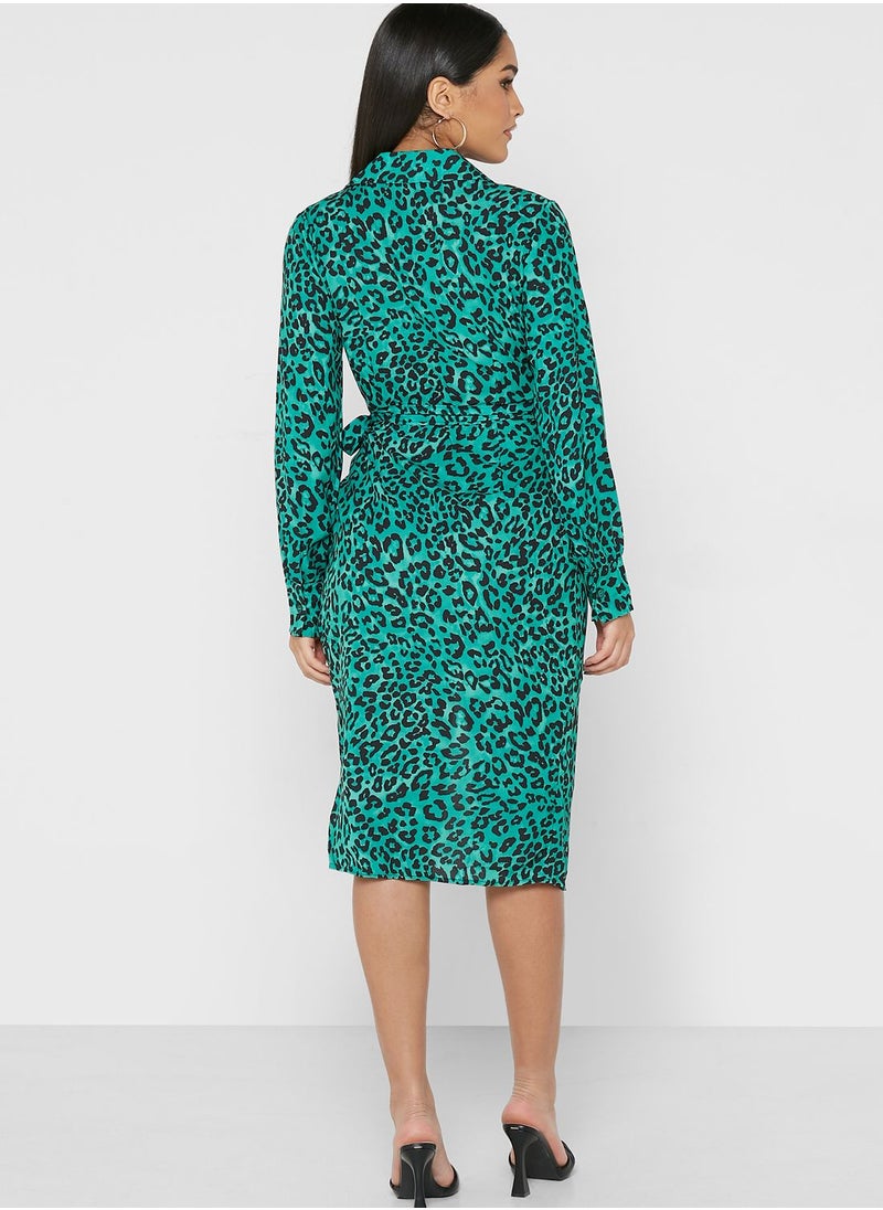 boohoo Slit Hem Printed Dress  - Image 2