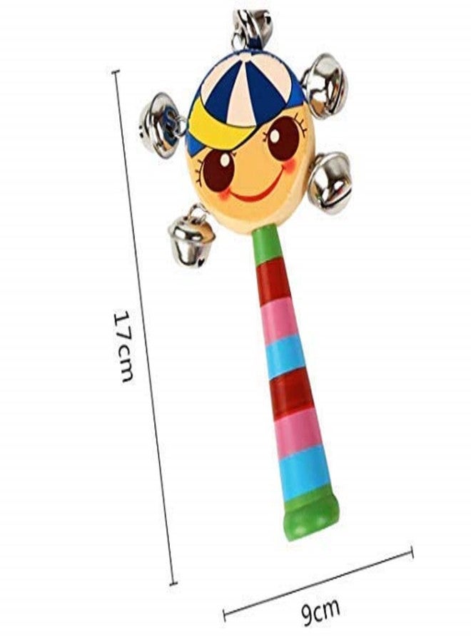 Shopfleet Set of 3 Wooden Rattle Set ( 1 Round Face Rattle, 1 Cage Rattle and 1 Bell Rattle) Multicolor - Image 3