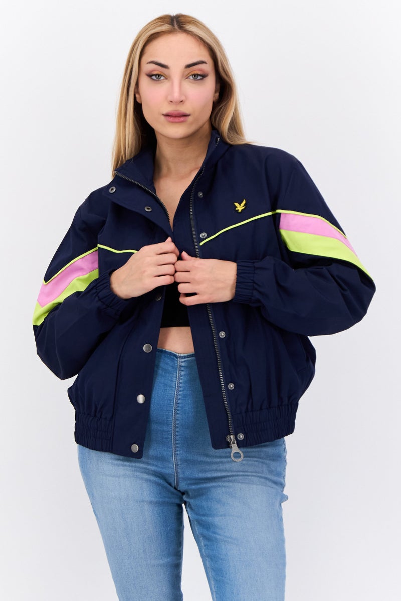 Lyle & Scott Women Brand Logo Full Zip Jacket, Navy - Image 1