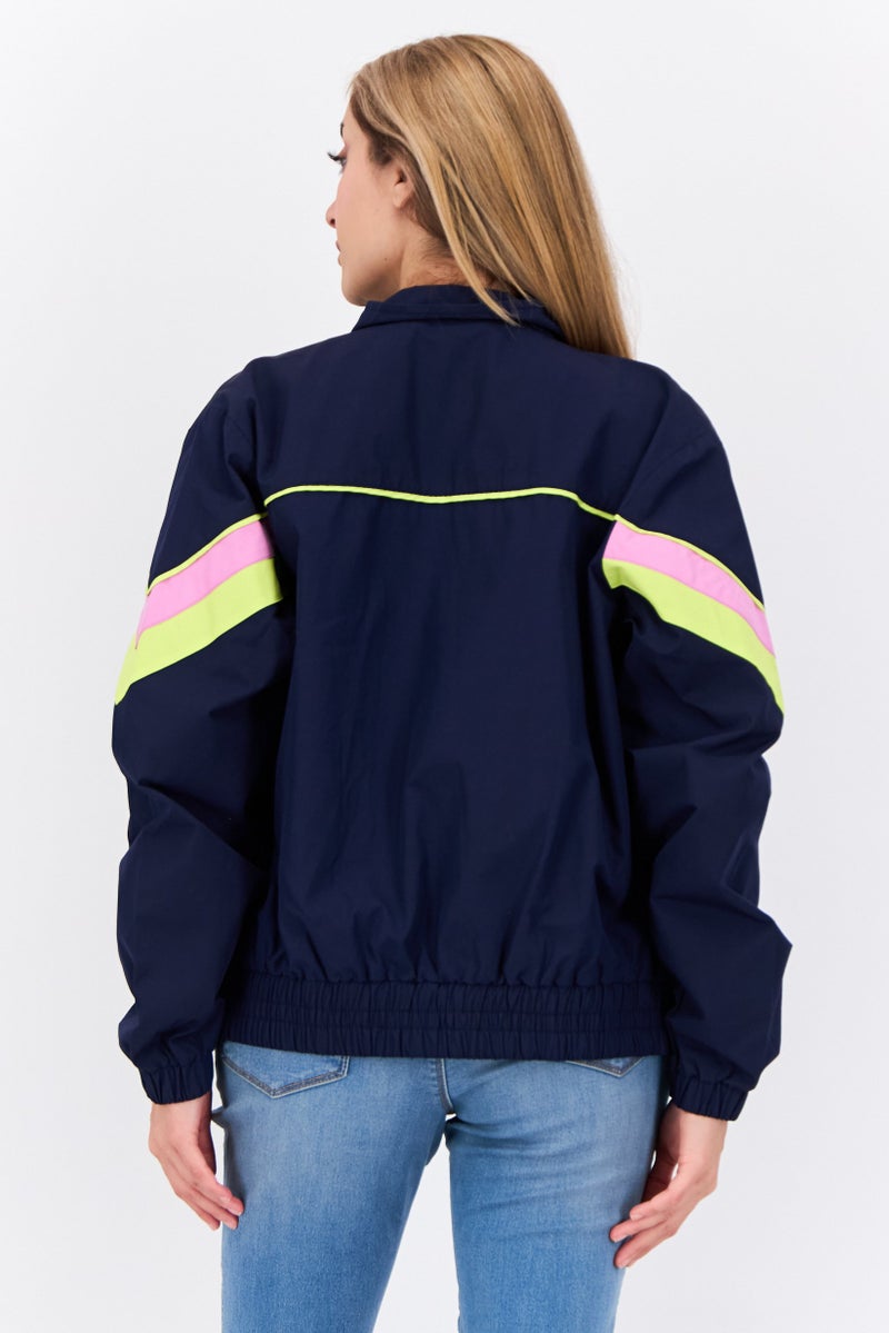 Lyle & Scott Women Brand Logo Full Zip Jacket, Navy - Image 2