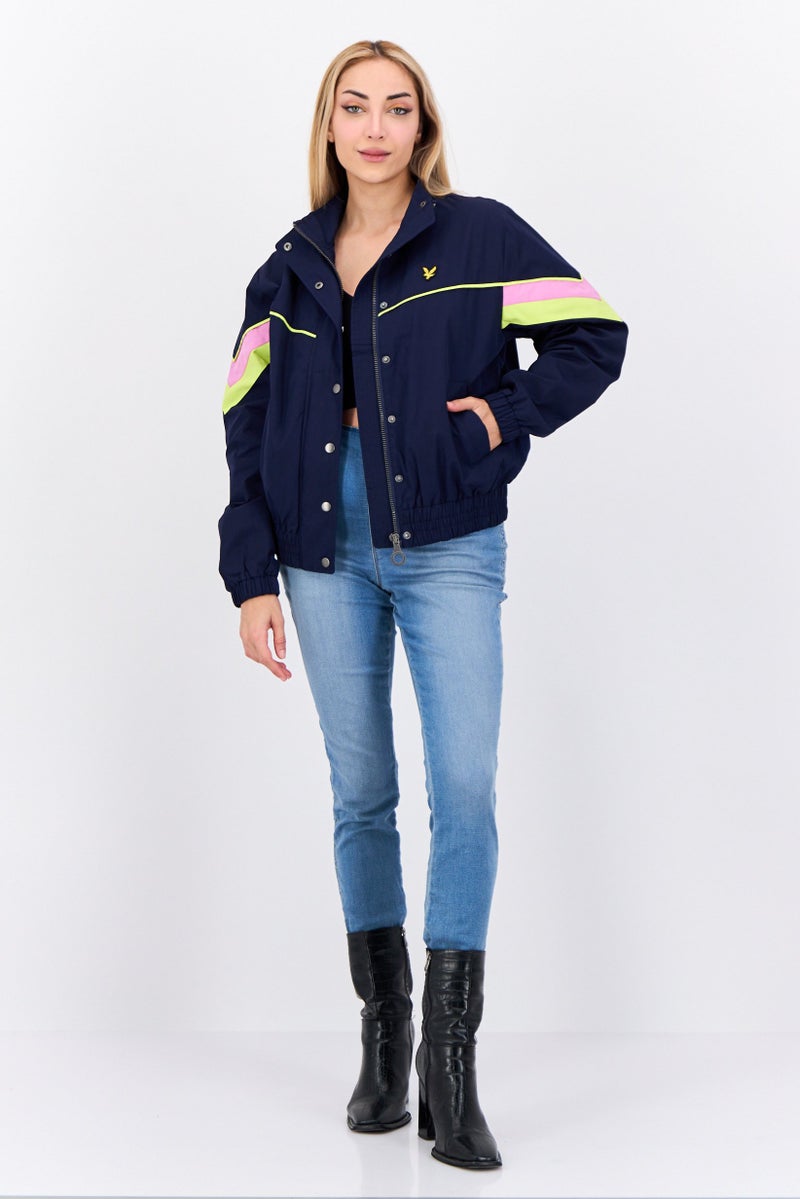 Lyle & Scott Women Brand Logo Full Zip Jacket, Navy - Image 4