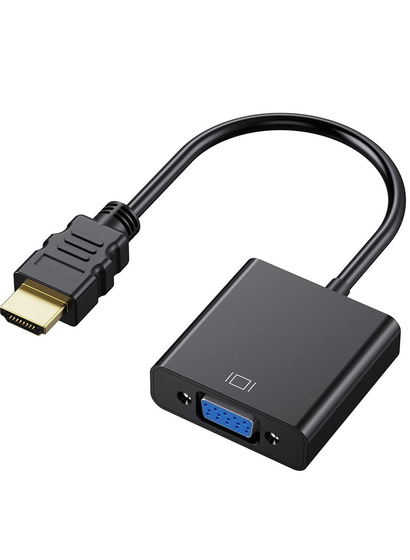 محول HDMI إلى VGA مطلي بالذهب محول HDMI ذكر إلى أنثى متوافق مع أجهزة الكمبيوتر المكتبية والكمبيوتر المحمول والكمبيوتر الشخصي وجهاز عرض HDTV Chromebook Raspberry Pi Roku Xbox والمزيد - Image 1