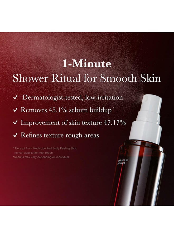 Red Body Peeling Shot – Exfoliating Spray Cleanser for Strawberry Skin with AHA, BHA & Succinic Acid