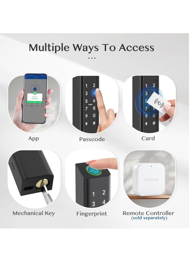 ROBUSTLINE - Electronic Smart Front Door Lock With 5 Function- Fingerprint Digital Deadbolt Smart Ic Card Keyless Bluetooth Key Smart App Remote Control 2 Years Warranty - Image 1