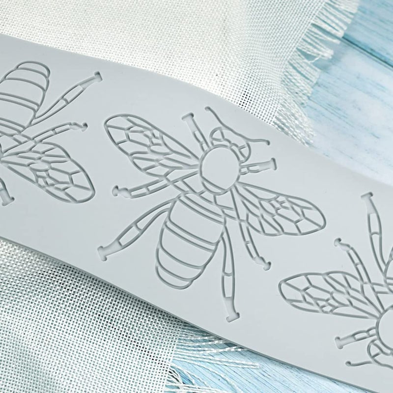 TUKE Silicone Molds 3D Hollow Leaf Chocolate Molds Honeycomb Bee Candy Mold Flower Pattern Fondant Mold Cake Topper Sugar Craft Decoration (G_Bee_12.8 * 3.8 * 0.12inch) - Image 5