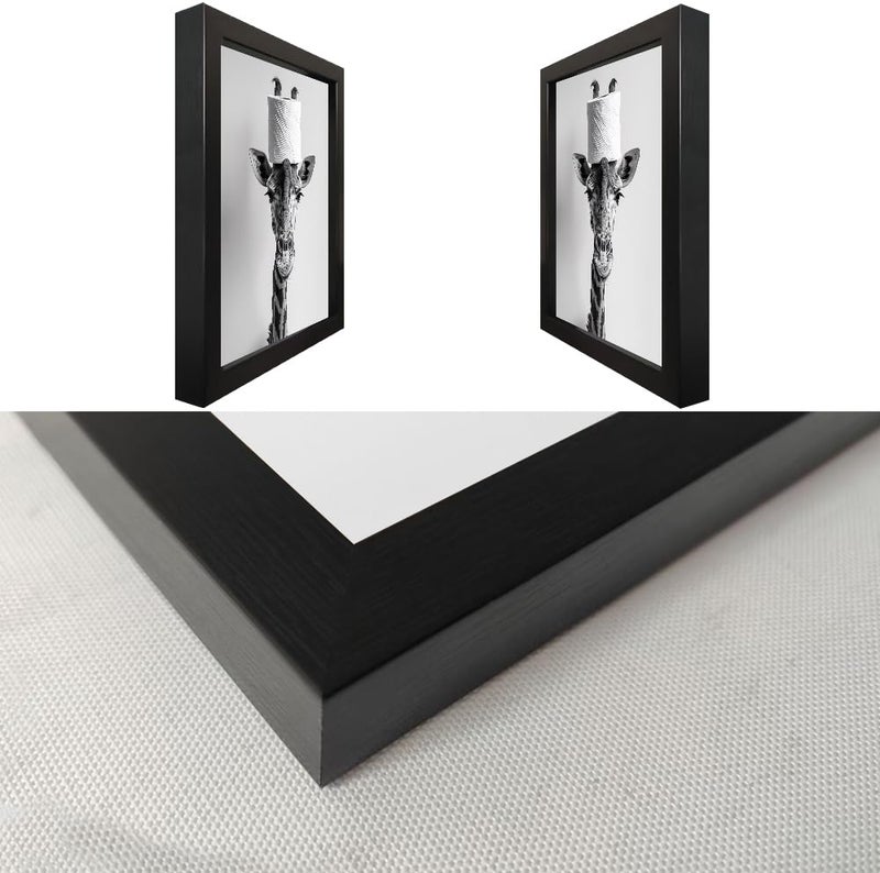 Melpa Art فن جدار مرح للإطار، زرافة تحمل لفة ورق تواليت على رأسها، صور جدران حمام بالأبيض والأسود، طباعة قماش حيوانات فكاهية - Image 3