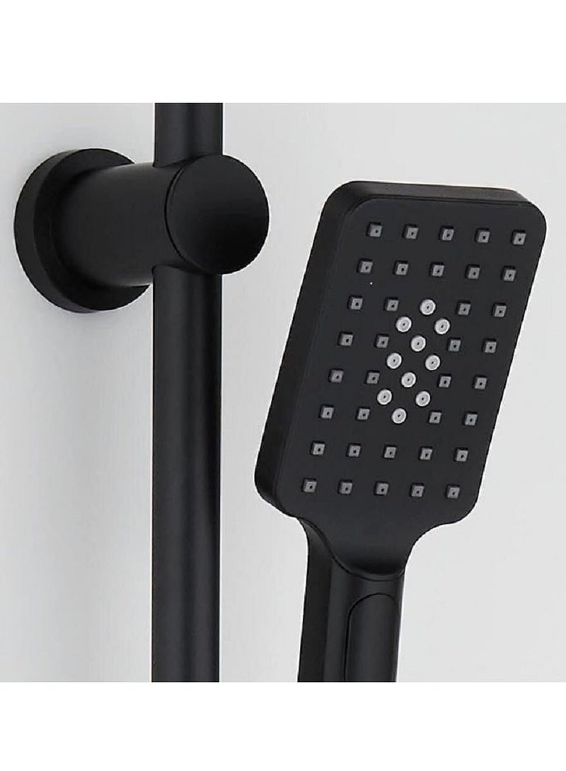 Black shower head with shower head, square shower head - Image 2