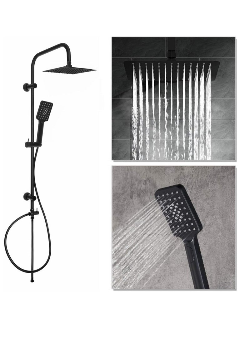 Black shower head with shower head, square shower head - Image 3