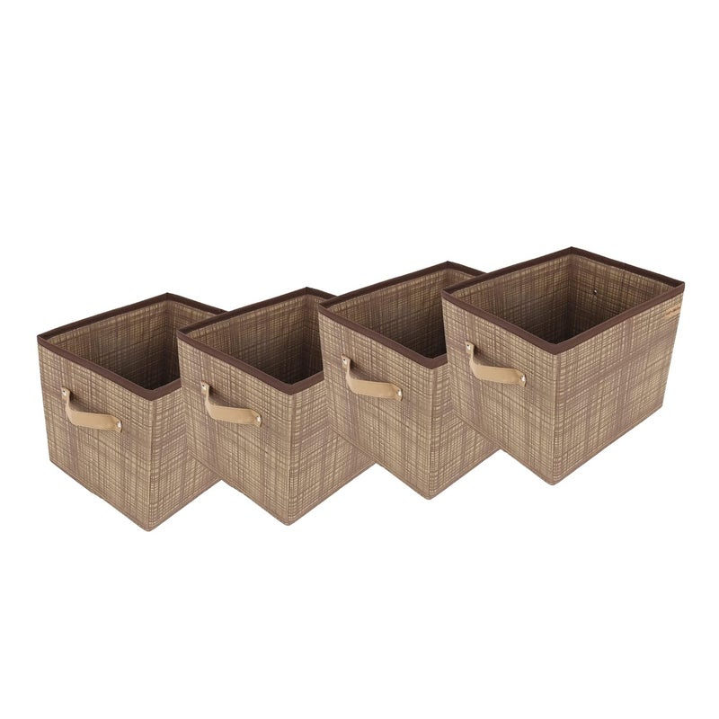 SHREY CREATION SHREY CREATION Foldable Non Woven Print Clothes organiser for wardrobe organisers storage box organizer cloth Box for Socks Bra Tie and Scarfs Pack Of 4  - Image 1