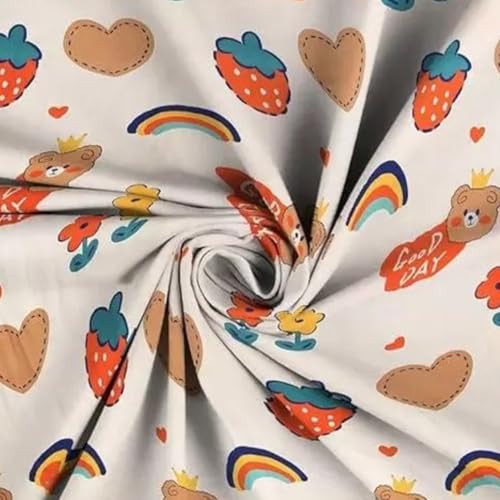 Purav Light Glace Cotton Flat Bedsheet 90x90 Inch| Cartoon Printed Bedsheet for Double Bed King Size Bed with 2 Pillow Covers (18x28 Inch)| Supersoft 340 TC| Breathable| Cream Color - Image 4