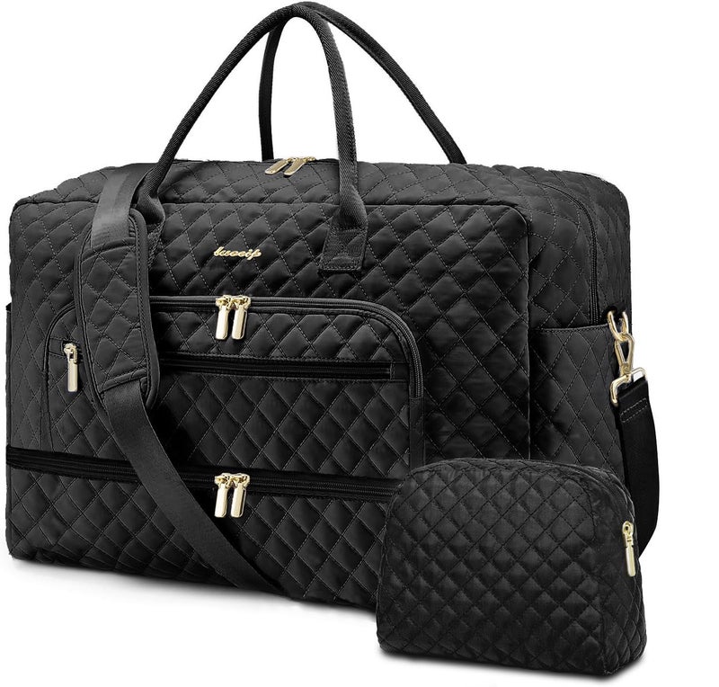 LUOCIP Travel Duffle Bag Weekender for Women - 38L Carry-On Overnight Personal Item Bag with Shoe Compartment & Wet Pocket Weekend Tote Bags with Toiletry Hospital Bags for Labor and Delivery - Image 1