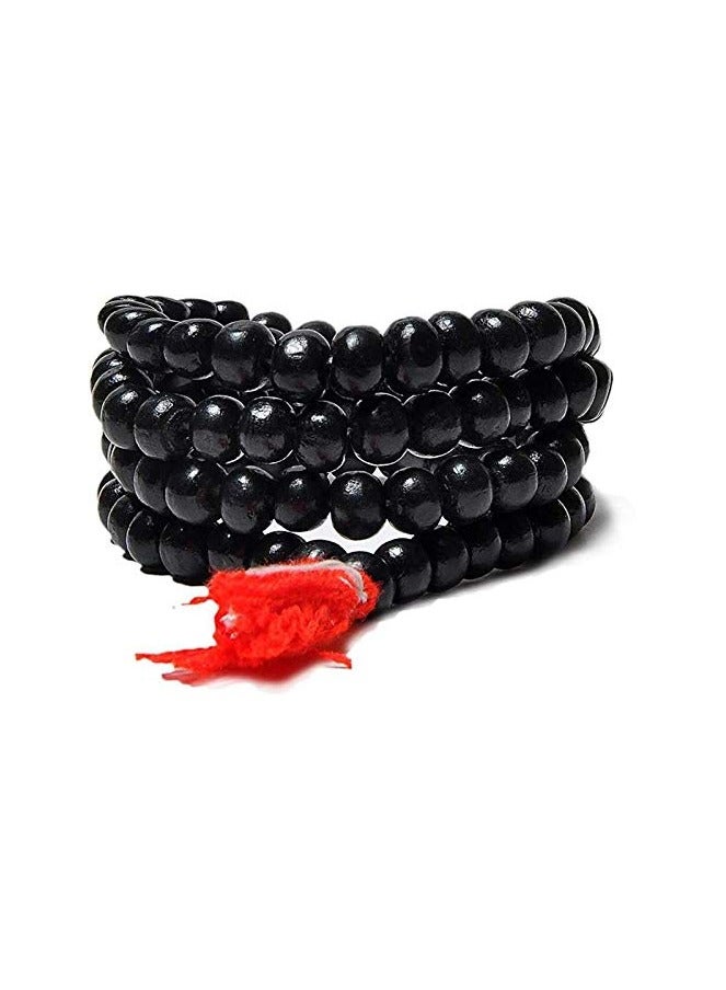 RDK Processed Chandan Mala 108+1 Wooden Beads Meditation, Prayer & Yoga Jewelry (Black) - Image 4