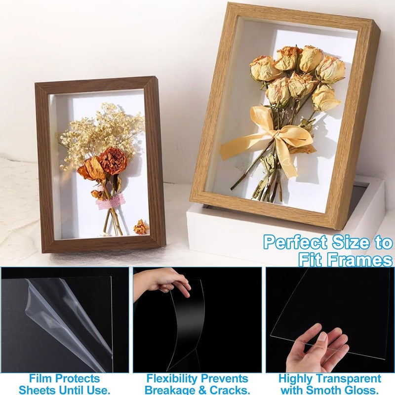 AKOLAFE Pack of 10 Acrylic Glass Panels, 3 mm, Acrylic Sheets, 21 x 30 cm, A4 Acrylic Sheet, Transparent Plexiglass Panels, Rectangular, Robust Plexiglass Cut to Measure, for Painting, DIY, Table - Image 4