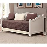 Linen Plus Linen Plus 5pc Daybed Cover Set Reversible Embossed Bedspread Coffee Brown/Beige New  - Image 1