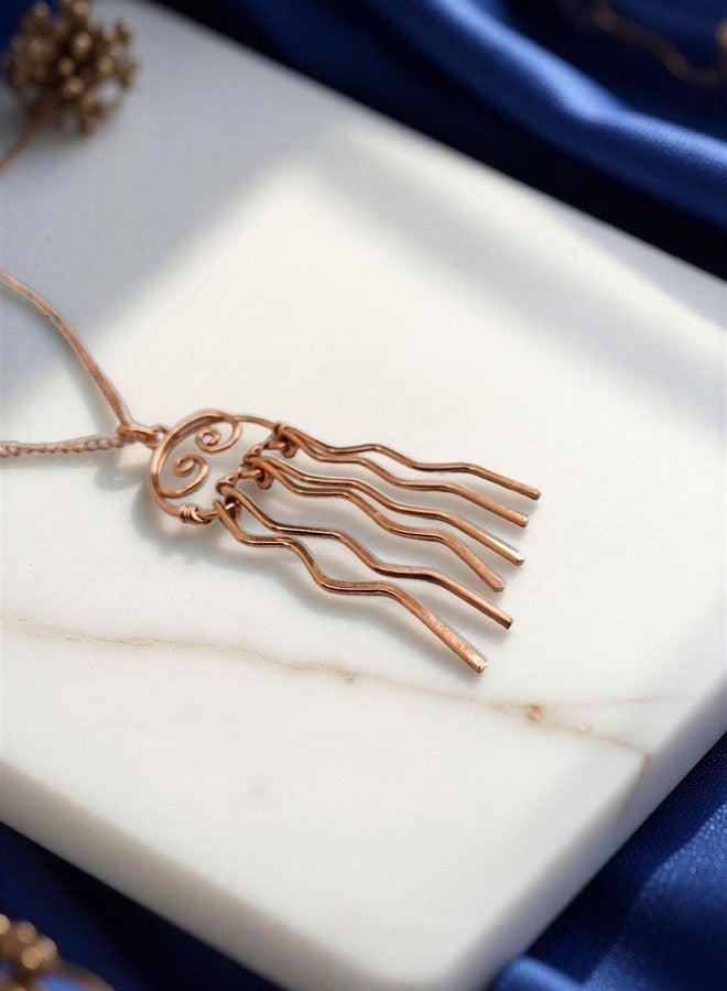 SHINDE EXPORTS 100% solid uncoated jewellery pure copper chain necklaces stylish choker for women with pendant (Style 2) - Image 4