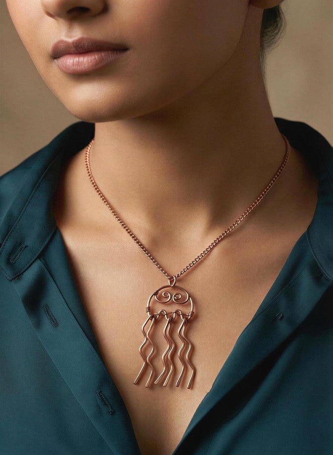 SHINDE EXPORTS 100% solid uncoated jewellery pure copper chain necklaces stylish choker for women with pendant (Style 2) - Image 3