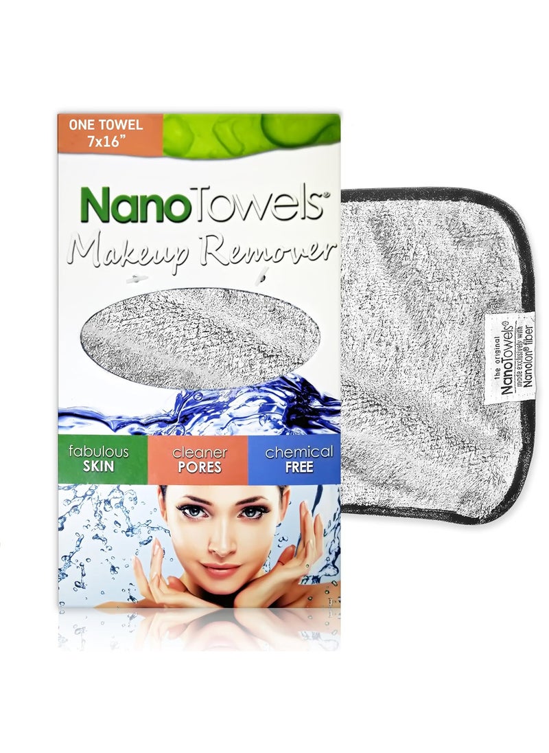 Life Miracle - Nano Towel Makeup Remover Face Wash Cloth Remove Cosmetics FAST and Chemical Free Wipes Away Facial Dirt and Oil Like An Eraser Great for Sensitive Skin Acne Exfoliating Grey - Image 1