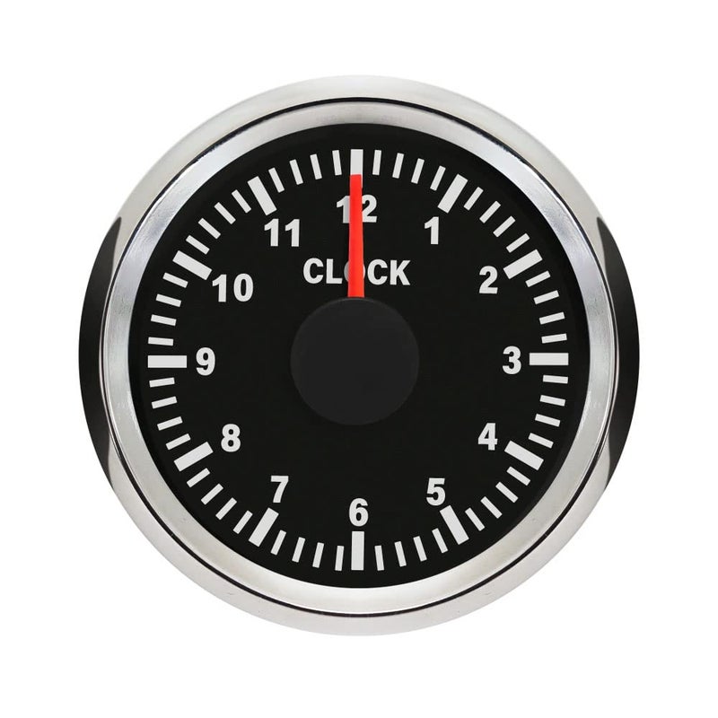 Eling Universal 2 Inch Clock Gauge Meter 12-Hour Format for RV Car Sedan Boat Motorcycle 12V 24V - Image 1
