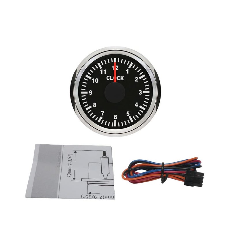 Eling Universal 2 Inch Clock Gauge Meter 12-Hour Format for RV Car Sedan Boat Motorcycle 12V 24V - Image 5