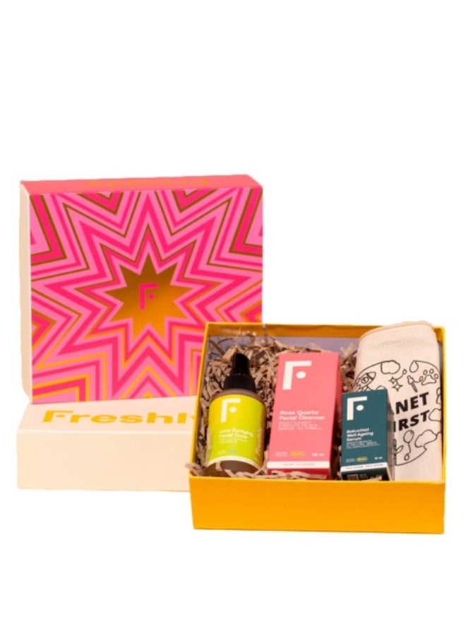 فريشلي مجموعة هدايا فرشلي روتين الأساسية: منظف + تونر + سيروم - Image 1