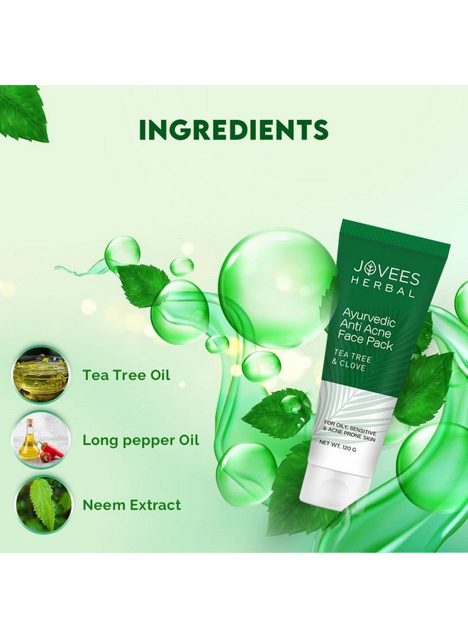 Jovees Herbal Tea Tree & Clove Anti Acne Pack | For Oily, Sensitive and Acne Prone skin 120g - Image 5