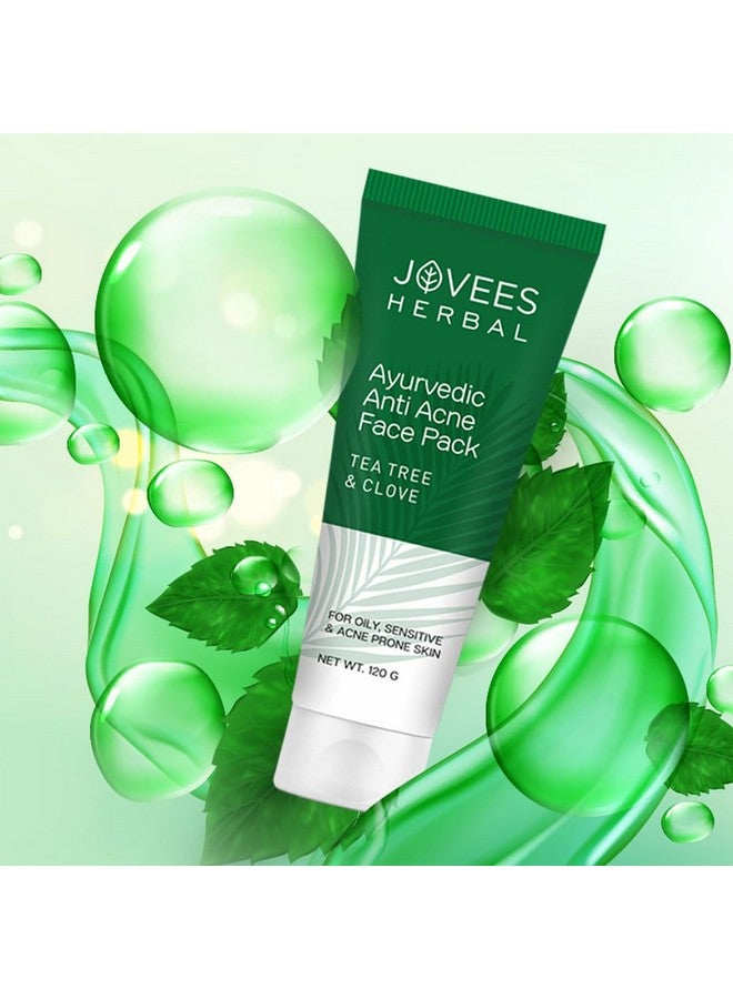 Jovees Herbal Tea Tree & Clove Anti Acne Pack | For Oily, Sensitive and Acne Prone skin 120g - Image 3