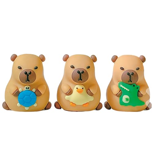 MOZXIRZ 3 Pcs Cute Pencil Sharpener Cartoon Capybara Sharpener Small Manual Pencil Sharpener Kawaii PVC Sharpener Stationery School Office Supplies Capybara - Image 1