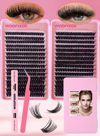 544 Pcs Lash Clusters, Lash Adhesive Glue & Lash Tweezer Set Eyelash Extensions Wispy False Eyelashes Lash Clusters DIY Eyelash Extensions Individual False Eyelashes for Women - view 4