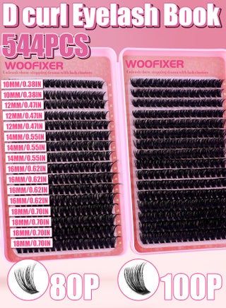 544 Pcs Lash Clusters, Lash Adhesive Glue & Lash Tweezer Set Eyelash Extensions Wispy False Eyelashes Lash Clusters DIY Eyelash Extensions Individual False Eyelashes for Women - view 2
