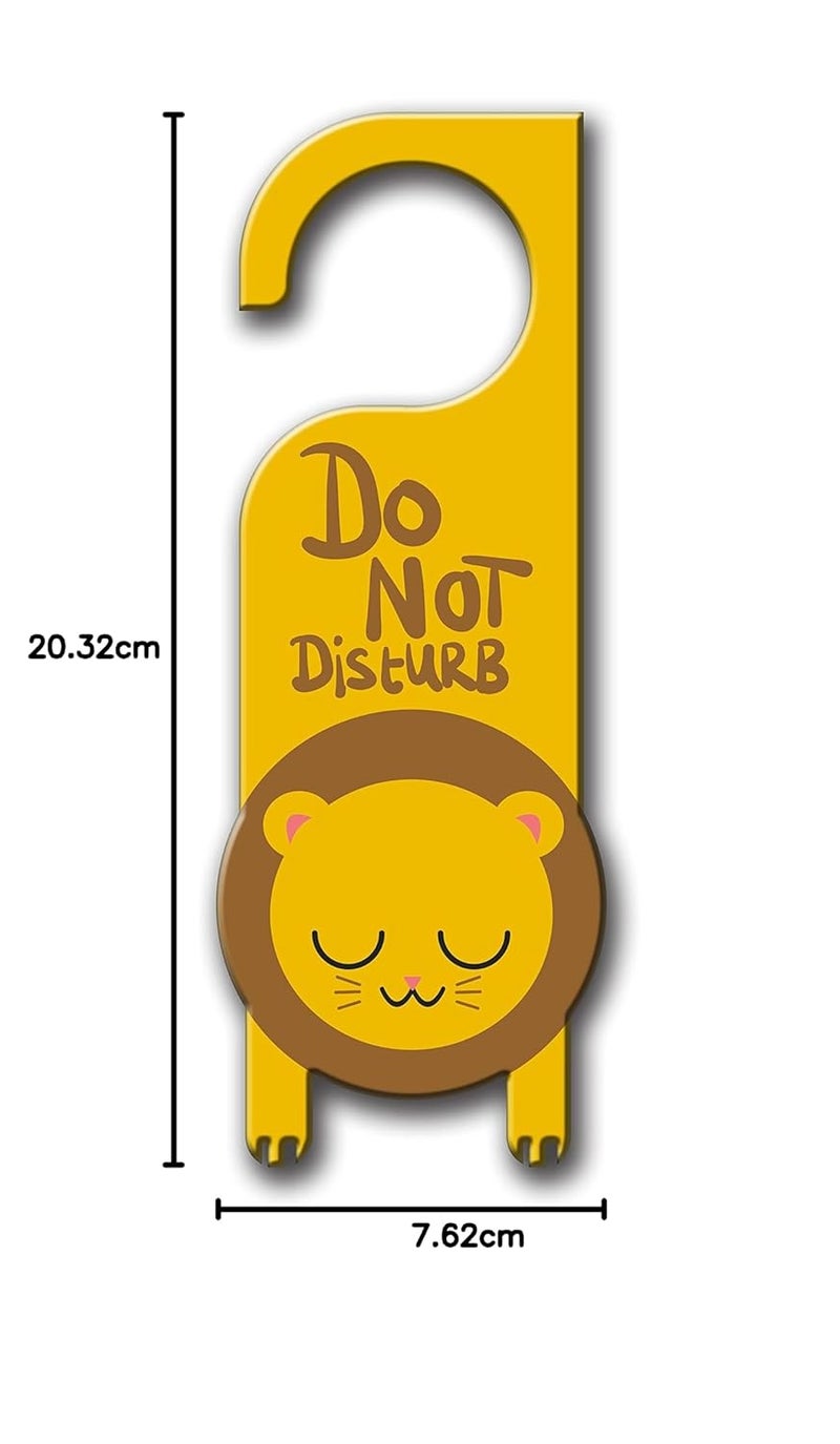 Yey Door Hanger Do Not Disturb Cute Lion Shape - Door Sign/Door Knob Tag (Pack of 1, 8x3 inches, MDF Wooden Material) - Image 3