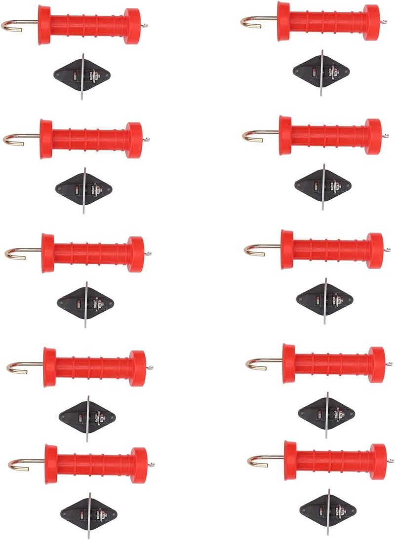 Electric Fence Gate, Deosdum Electric Fence Insulators 10Pcs Electric Fence Gate Handles Red Abs Heat Cold with 10Pcs Insulators Electric Fence Gate Handle - Image 4