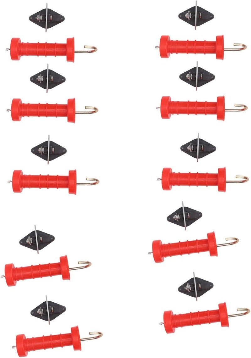 Electric Fence Gate, Deosdum Electric Fence Insulators 10Pcs Electric Fence Gate Handles Red Abs Heat Cold with 10Pcs Insulators Electric Fence Gate Handle - Image 5